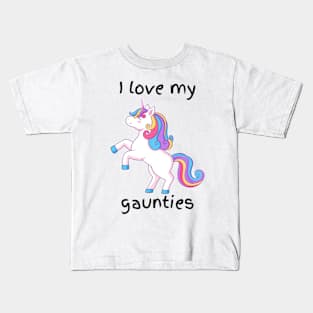 I love my gaunties unicorn Kids T-Shirt